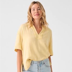 NEW Faherty Dream Cotton Gauze Wren Top